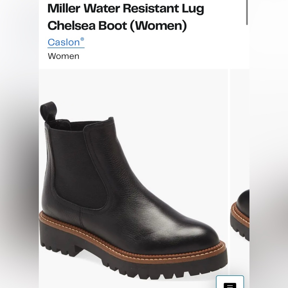 NIB Caslon Miller Water Chelsea Boot Black 6.5